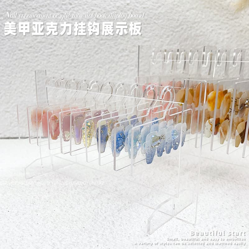 New Acrylic Hook Display Rack for Nail Art Showcase, Wearable Nail Art Sample Display Hanger, Specialized Tool