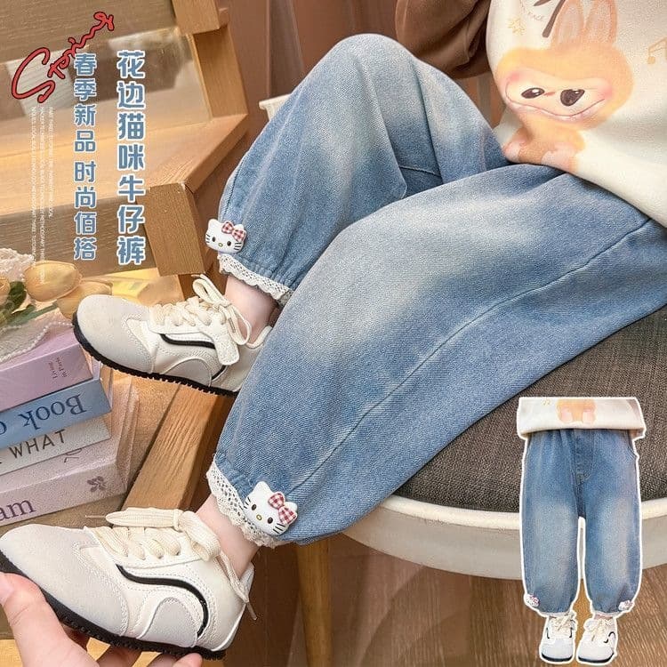Girls jeans 2026 spring and autumn children's loose Korean style outer wear baby fashionable student style trousers