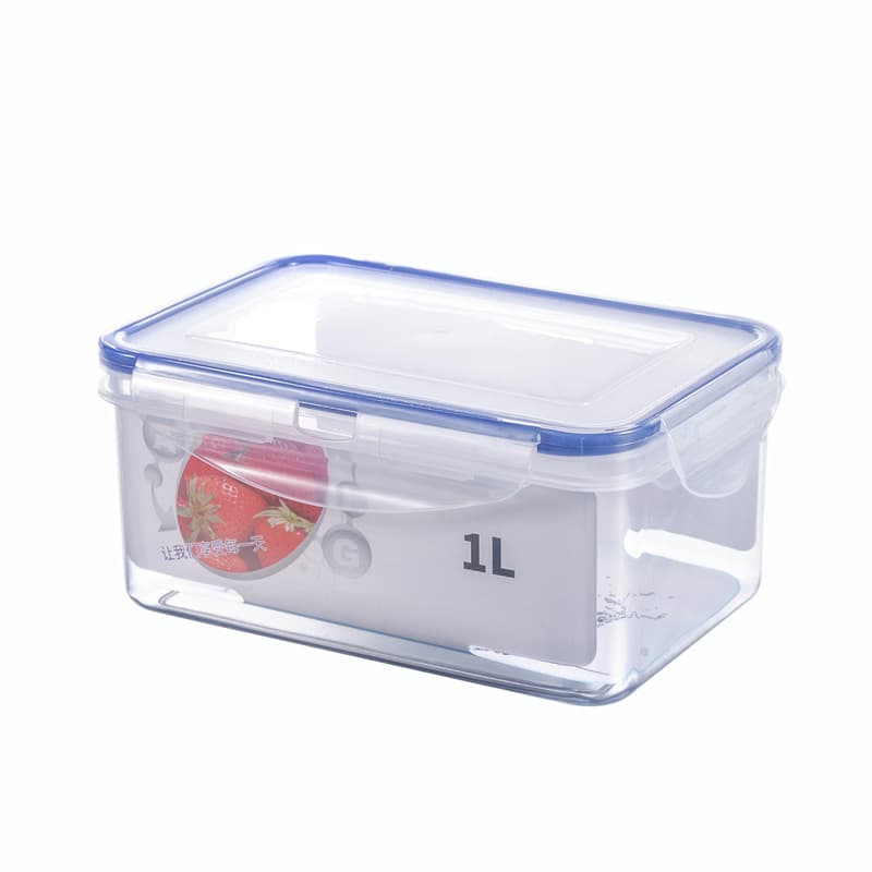 Anlige 1000ML Sealed Container, Refrigerator Rectangular Plastic Box, Microwave Safe Fresh-Keeping Box, Bento Lunch Box 2517