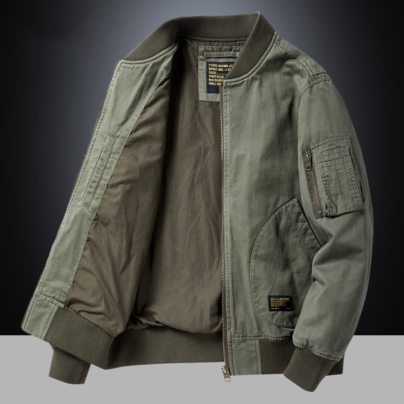 American Style Retro Baseball Jacket Men's Casual Workwear Top Winter Thickened Pilot Jacket Men's Fashion Outerwear