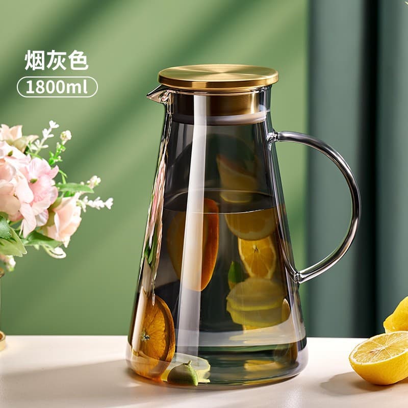 Glass Heat-Resistant Cold Water Cup, Fruit Tea Pot, Large Capacity Iced Water Jug, Home Cold Water Pitcher Set