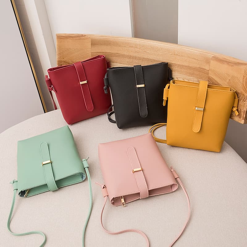 Women's Bag 2025 New Style Buckle Zipper Bucket Bag Fashion Crossbody Phone Bag Gift Small Bag