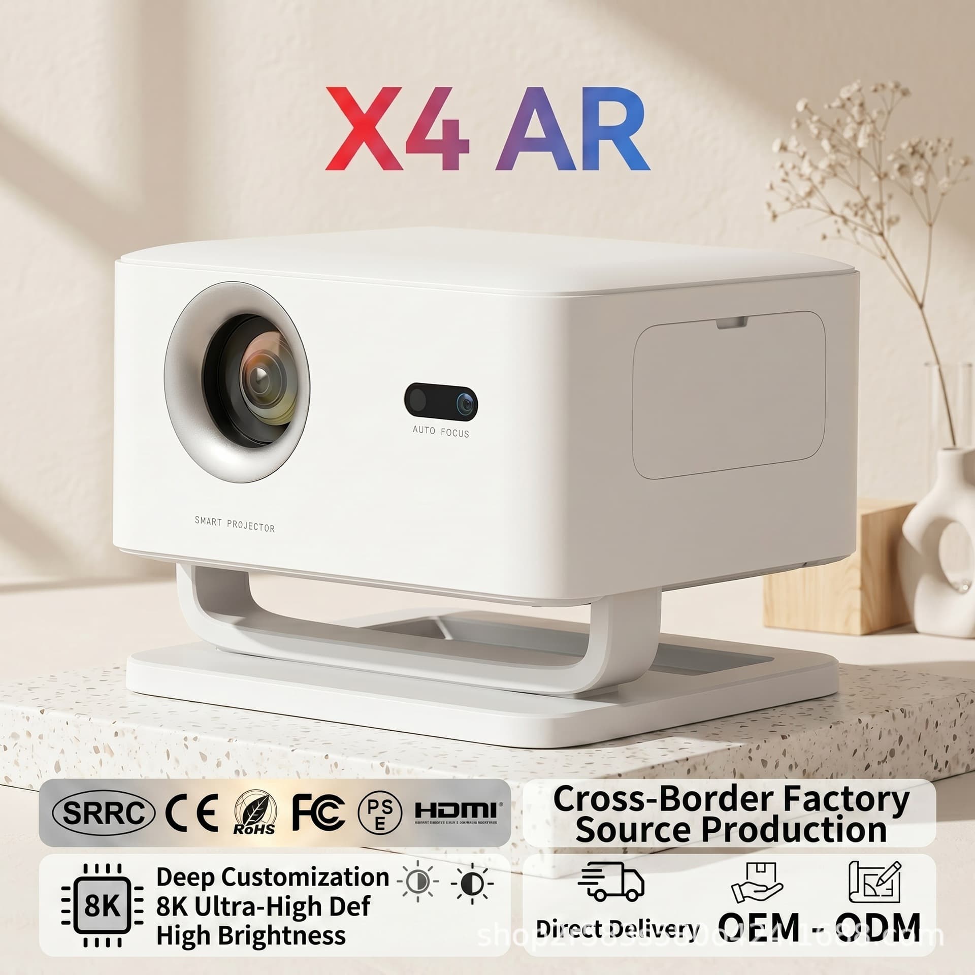 X4AR Cross-border 8K Auto Focus Smart Projector Wholesale