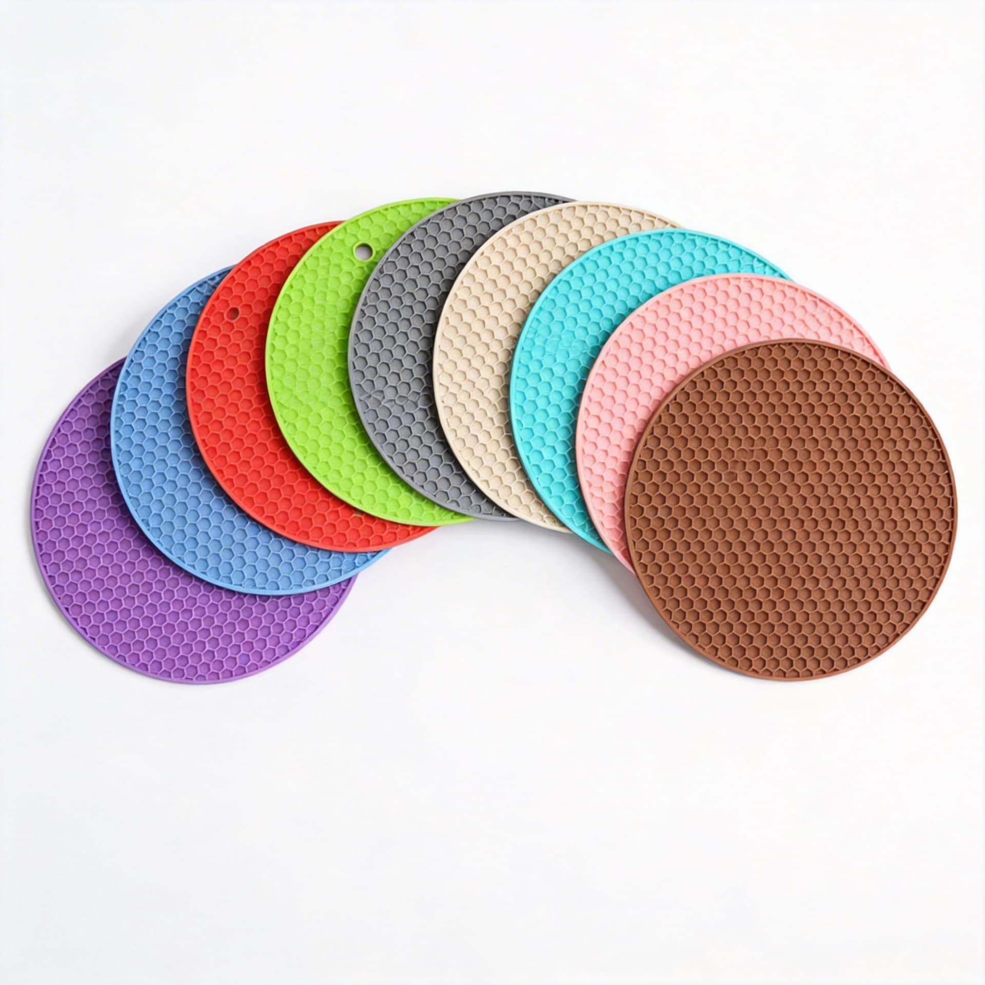 Cross-border Hot-Selling Honeycomb Heat Insulation Mat Round Silicone Honeycomb Pad Coaster High-Temperature Resistant Silicone Mat Silicone Placemat Pot Holder