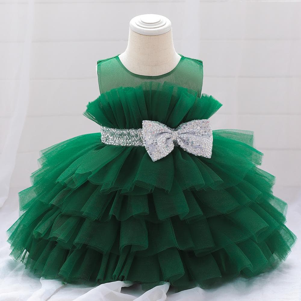 Cute Butterfly Knot Princess Skirt Birthday Dress for Girls Summer Mesh Puffy Skirts Children's Clothing Baby Girl's Dress