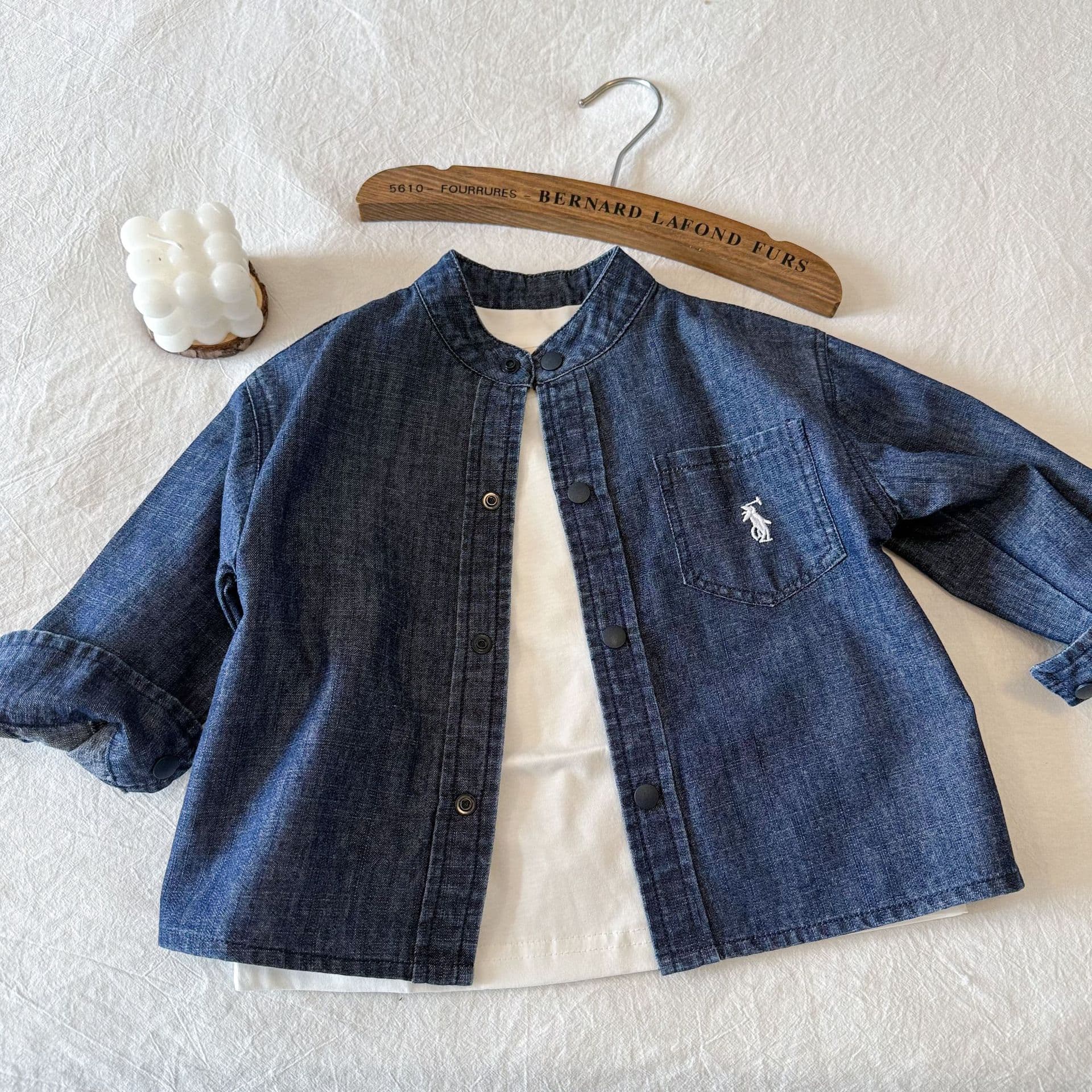 Children's Denim Shirt 2025 Spring/Autumn New Unisex Kids' Shirt Baby Solid Color Jacket