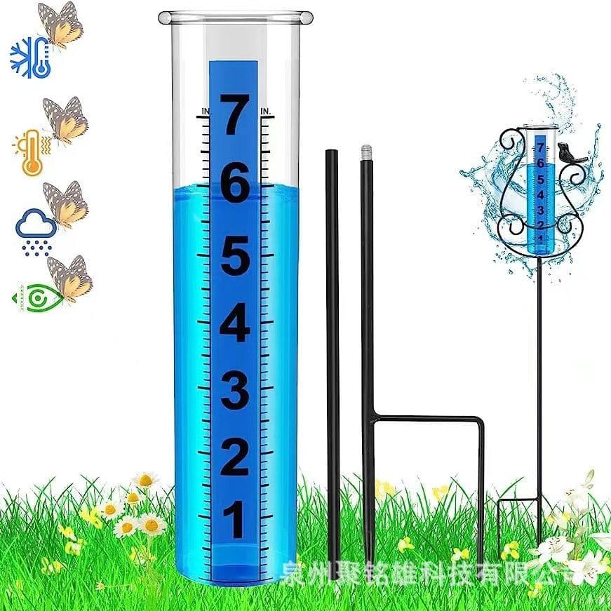 In-stock New Rain Gauge Blue Striped Plastic Rain Tube Simple and Convenient Manual Rain Gauge Rainwater Collection