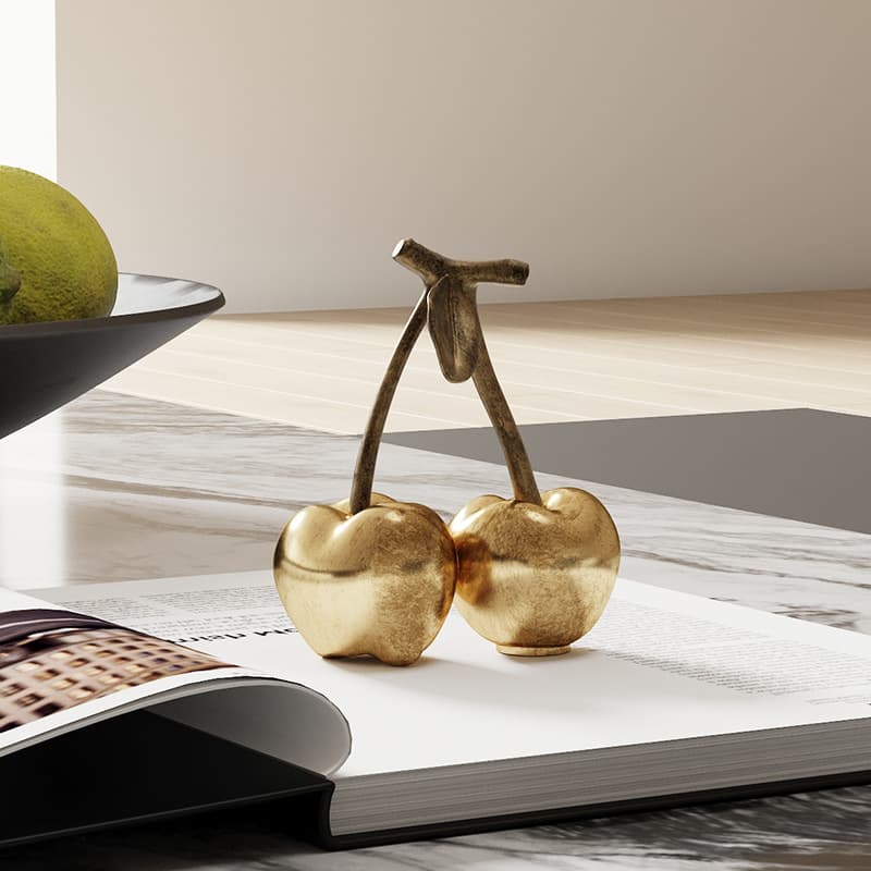 Yibeizi Premium Metal Small Cherry Book Press Decoration Sample Room Retro Desktop Niche Art Ornament