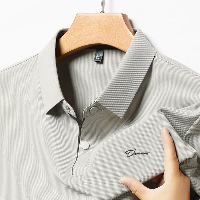 Ice silk cool breathable short-sleeved shirt men's 2026 summer new T-shirt polo shirt half-sleeved daddy top