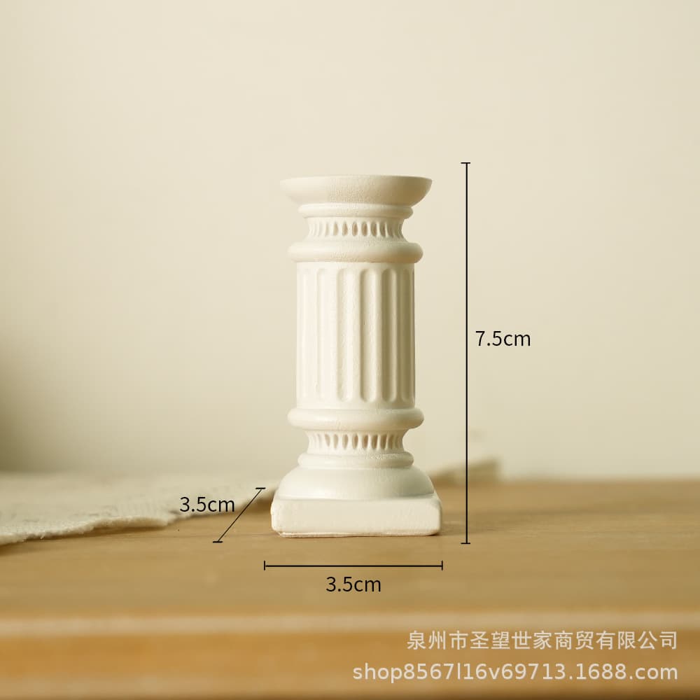 Nordic Resin Roman Column Candle Holder Angel Figurine Sculpture Window Display Model Room Mini Photography Prop Soft Decoration