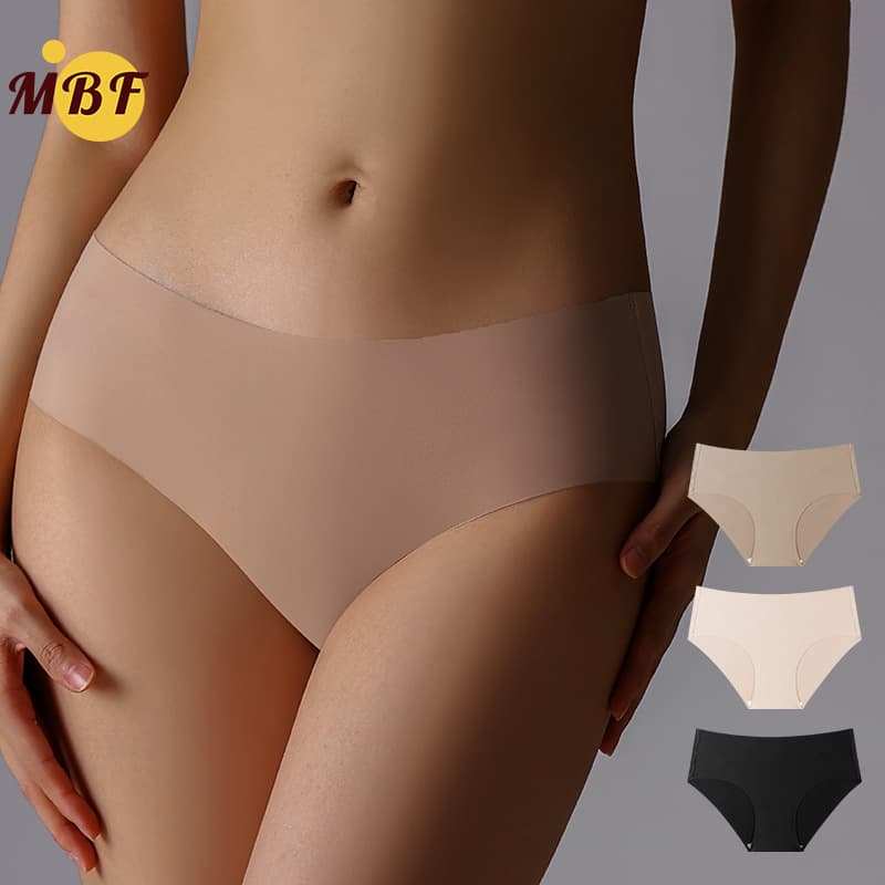 Cross-border New Ice Silk Seamless Panties for Women Plus Size Comfortable Breathable Cotton Crotch Lifting Ladies Triangle Briefs