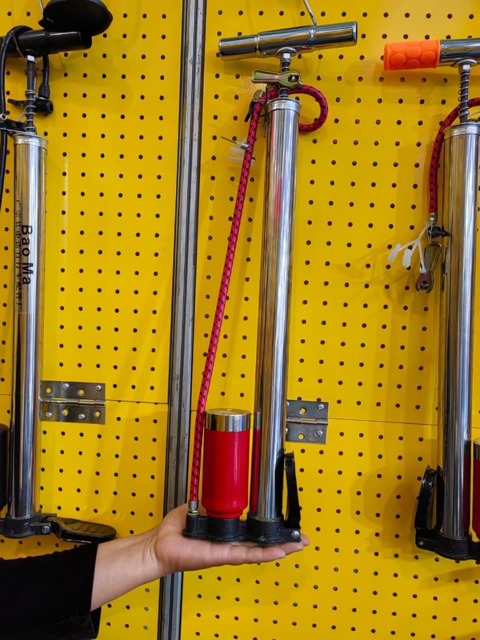 Stainless Steel Manual Air Pump Bicycle High Pressure Gauge Inflation Pump Car Air Pump High Pressure Pump