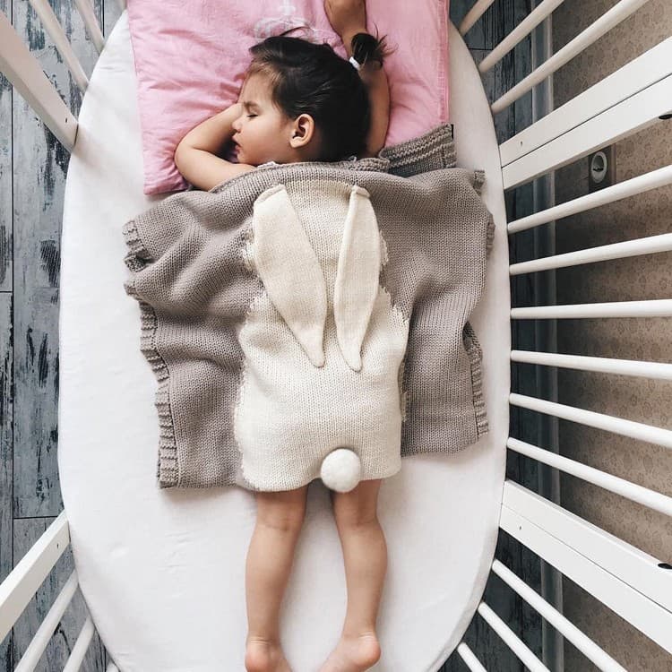 New Rabbit Ears Blanket Three-dimensional Rabbit Blanket Children's Knitted Throw Blanket Baby Baby Blanket Baby Air Conditioning Blanket