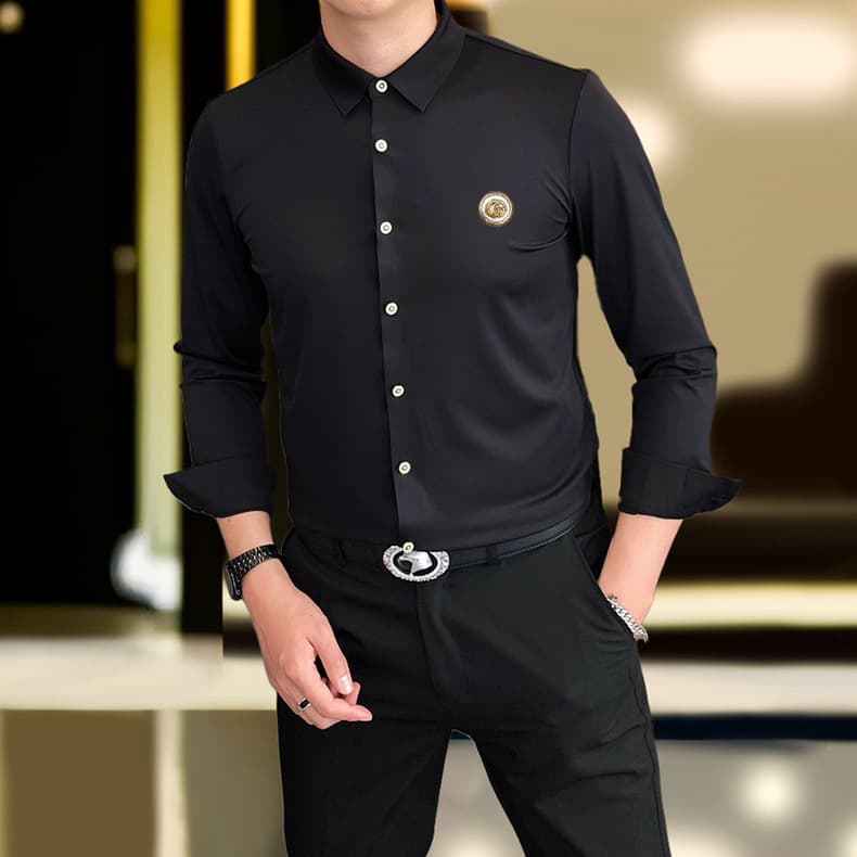 Spring Autumn Men's Business Workwear Long Sleeve Shirt Casual Professional Men's Non-Iron Shirt Wholesale Men's Dress Shirt