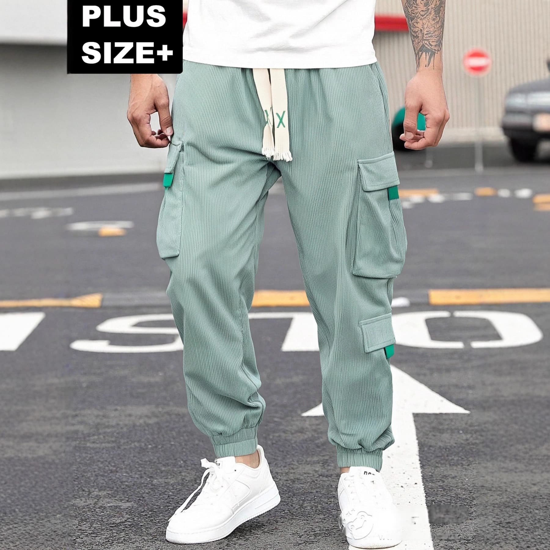 Cross-border Large Size Corduroy Overalls for Men, Autumn and Winter Loose Casual Sports Pants, Leggings, Harem Pants, European Size Men's