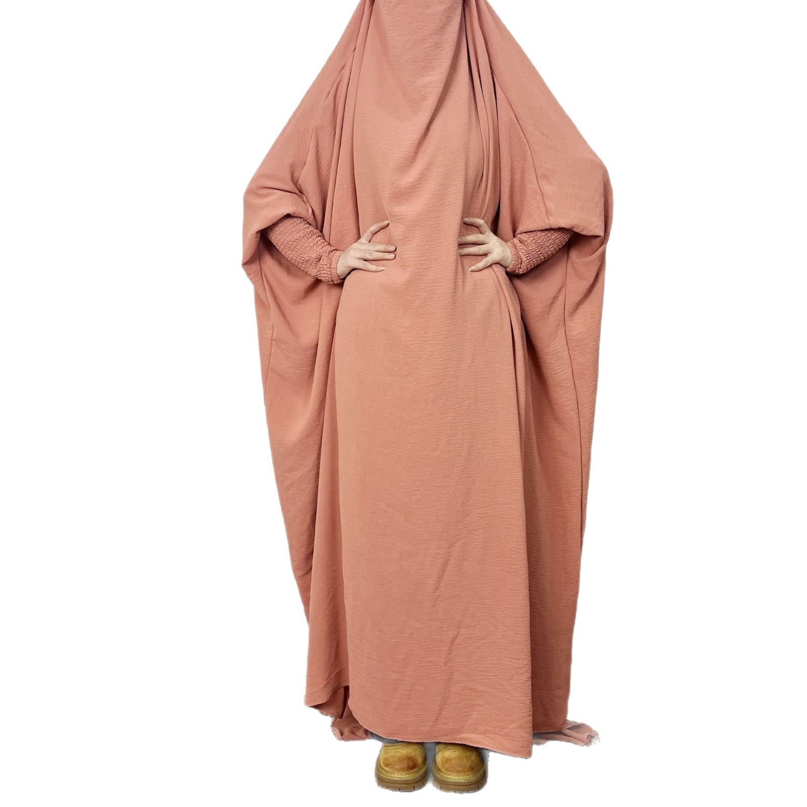 FK408-122 Women's Hooded Long Cardigan, Loose Fit, Flared Hem, Flowing, Breathable, Elegant, Versatile Commuter Style