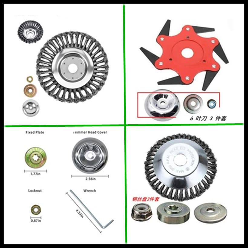 Six-blade blade lawn mower working head, lawn mower working head, two-stroke, four-stroke brush cutter accessories