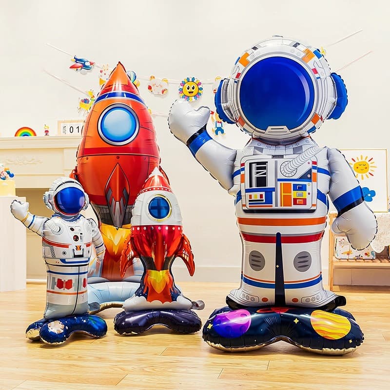 Cross-Border Astronaut Standing Balloon Astronaut Rocket Space Theme Children's Arrangement Birthday Party Aluminum Film Balloon