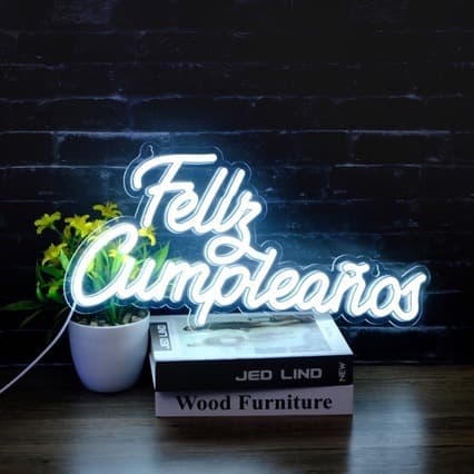 Happy Birthday Letter Light Glowing Characters Neon Light LED English Happy Birthday Acrylic Backplate Light Sign