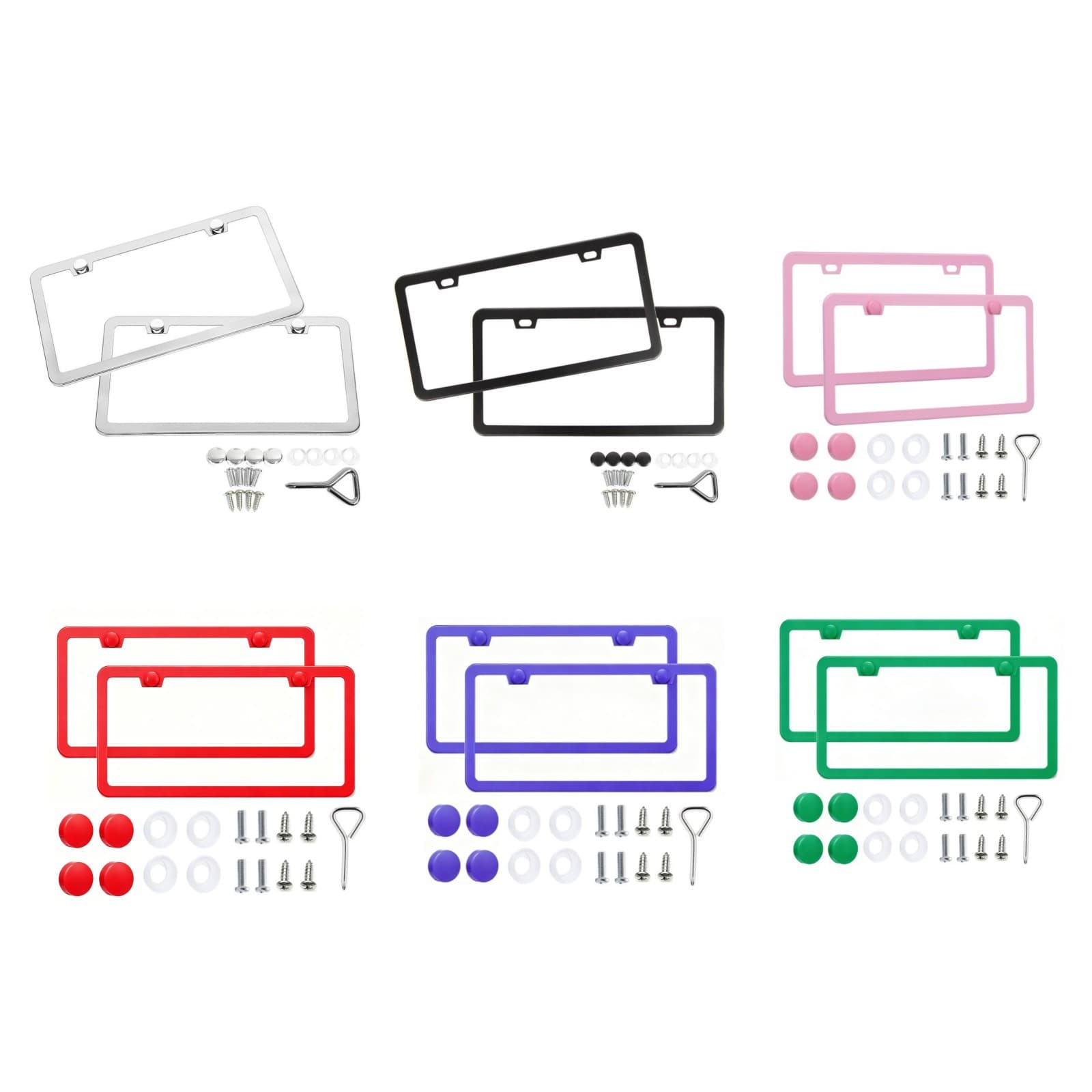 Car Accessories License Plate Frame Aluminum Alloy Material Black Color