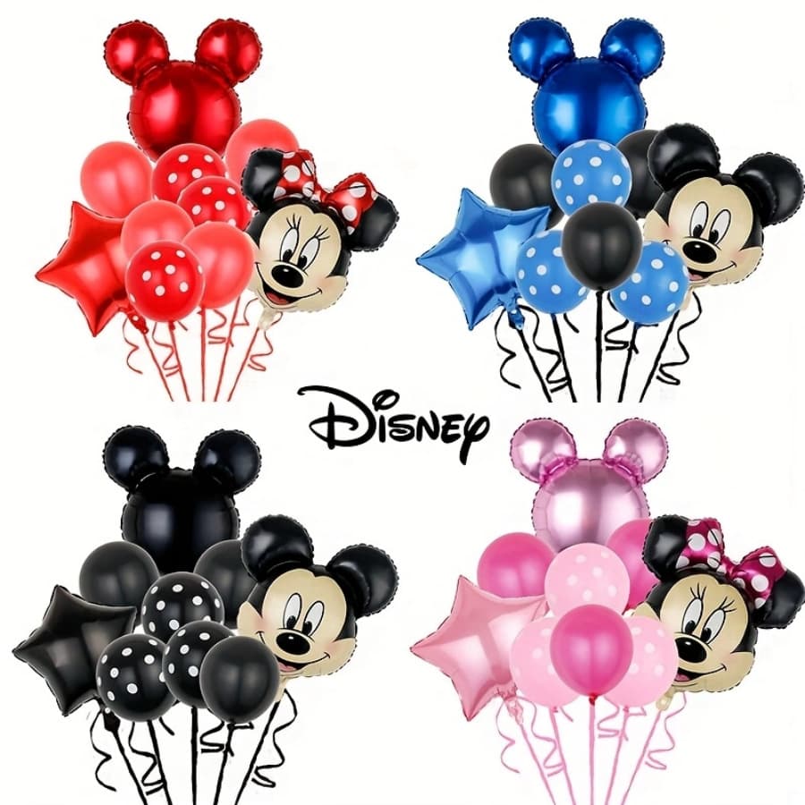 Cross-border cartoon standing Mickey and Minnie latex balloon set Mickey Mouse children's birthday theme party balloons