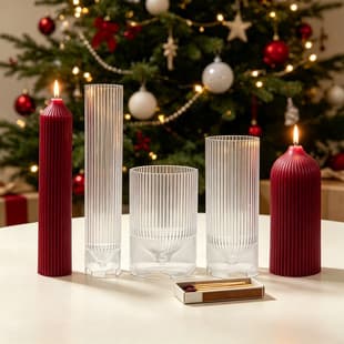 High-Medium-Low Combination Vertical Stripe Dome Geometric Half-Sphere Candle Mold, Scented Candle DIY Plastic PC Mold
