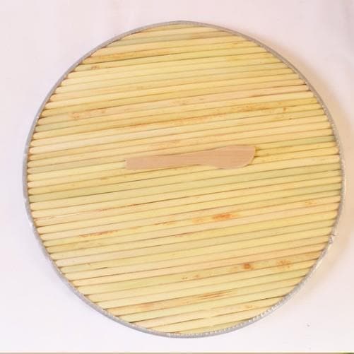 Round Sorghum Stalk Dumpling Tray, Handmade Double-Layer Steamer with Edging, Thickened Noodle Tray, Pot Lid Sorghum Stalk Cover, Zero Tolerance
