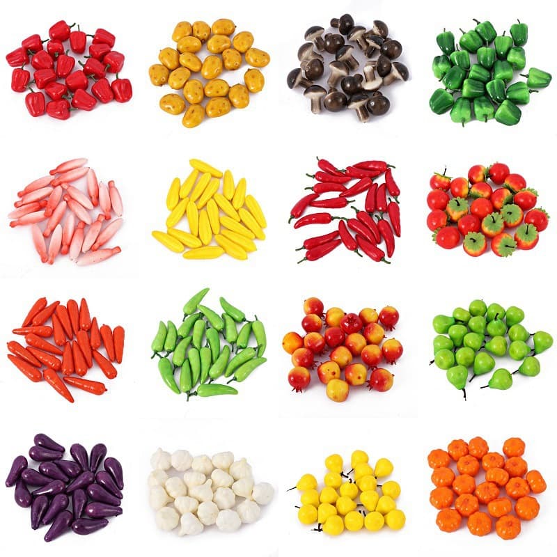 Factory wholesale mini simulated fruits and vegetables, foam pomegranate vegetable models for photography props and furniture ornaments wholesale