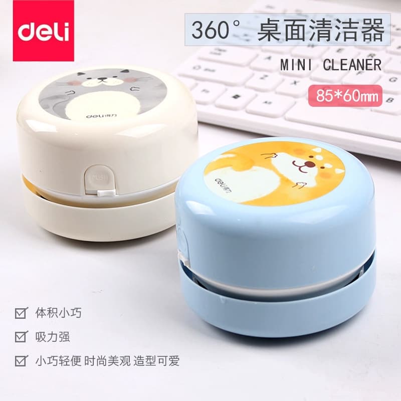 Deli 18883 Mini Electric Vacuum Cleaner, Desktop Cleaner, Eraser Shavings Cleaner, Battery-Powered, Suitable for Elementary School Students