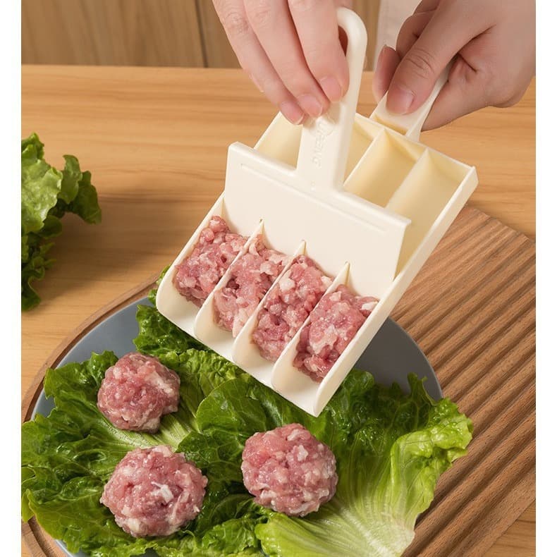 New Quadruple Meatball Maker Tool, Non-Stick Fried Meatball, Fish Ball and Meatball Maker, Household Fried Meatball Press Magic Tool