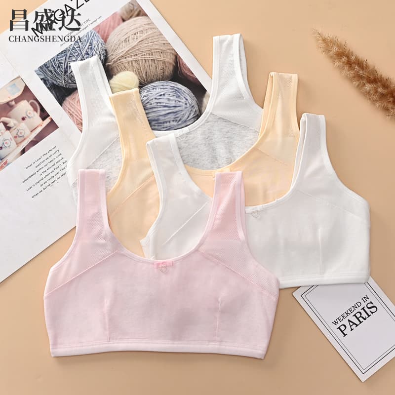 Thin Breathable Cotton Bra for Teenage Girls, Middle School Students, Customizable