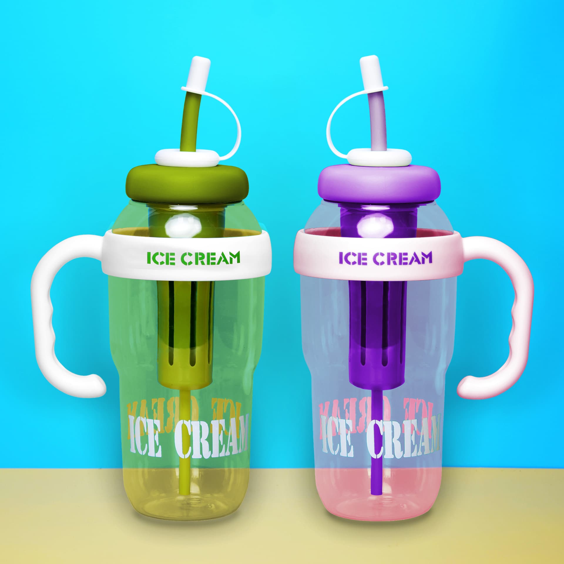 Custom PC/1300ml/43oz Large Capacity Plastic Water Cup Straw Cup Ice Master Cup Handle Cup Gift Cup