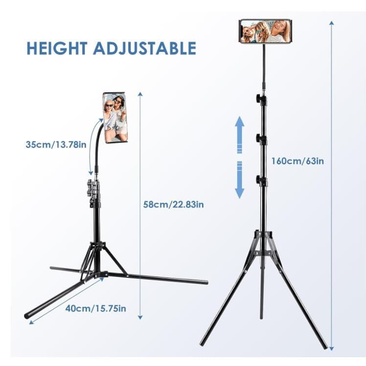 2m Thickened Aluminum Alloy Photography Light 1.2m Selfie Tripod 1.6m Foldable Three-legged Bracket Digital Computer Photography