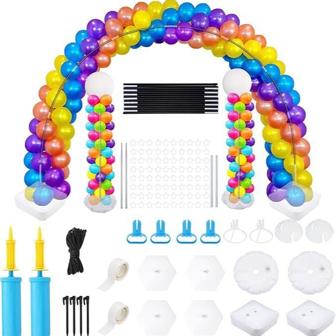 Balloon Arch Stand Kit with Water-Filled Base, Shaped Balloon Columns for Birthday Party Wedding Decoration Arch Setup