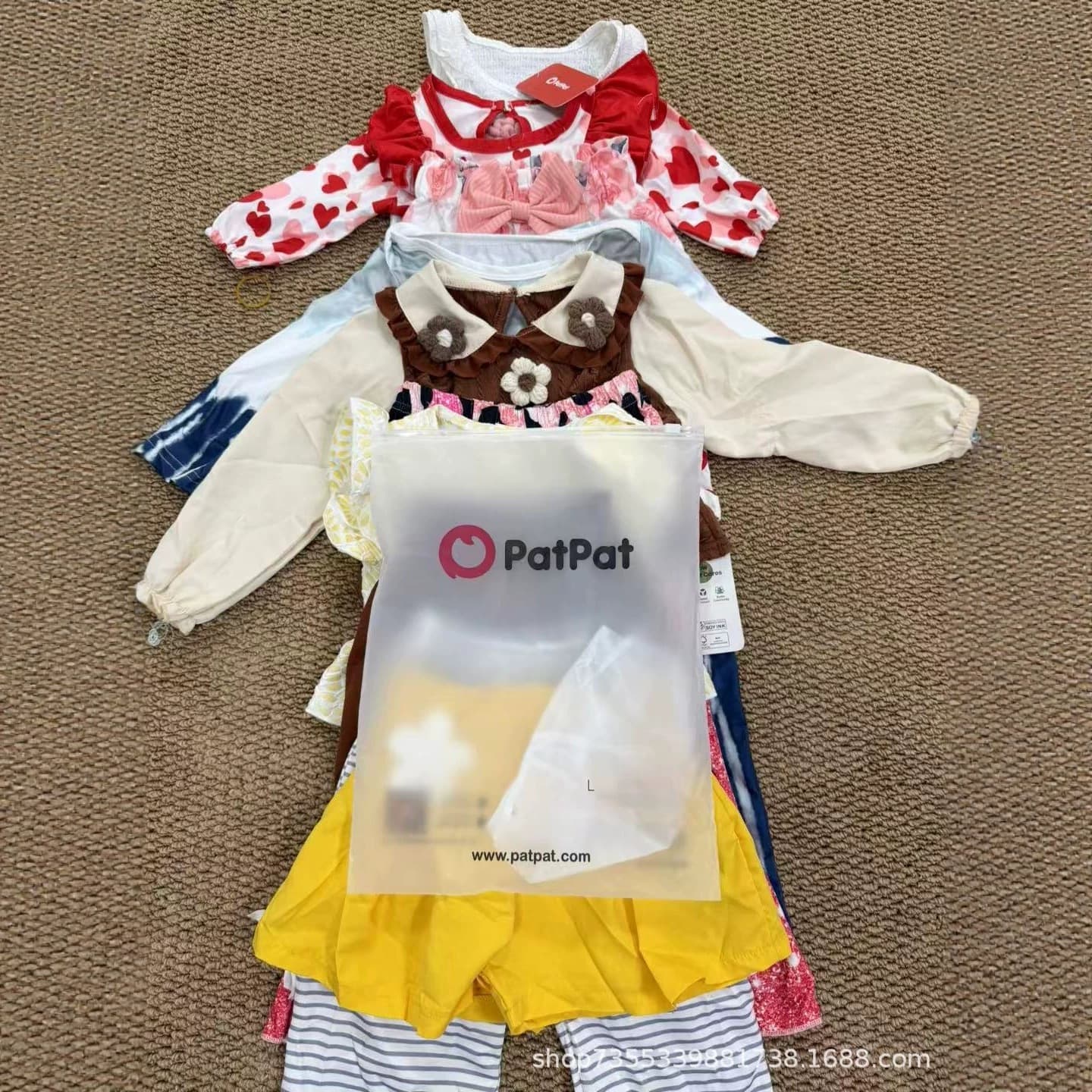 PatPat Cross-Border Brand Boys and Girls Clothing Dresses Shirts Bodysuits Single Piece Mixed Styles Cute Surplus Stock Wholesale