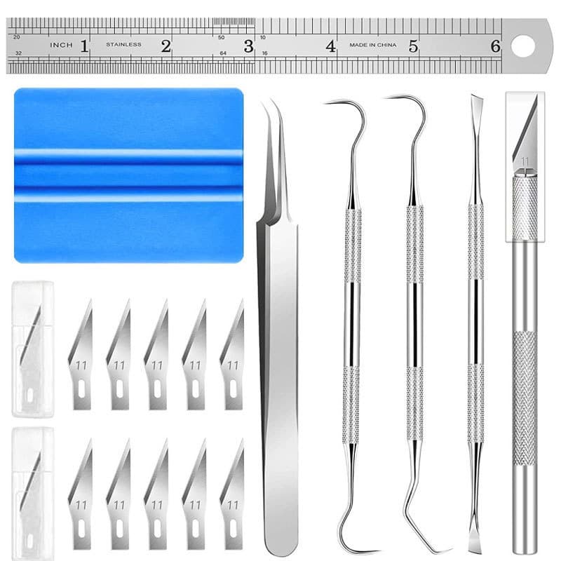 Cross-border Weeding Tool Set 17-Piece Vinyl Craft Tool Kit with Tool Pouch Weeding Tool Kit