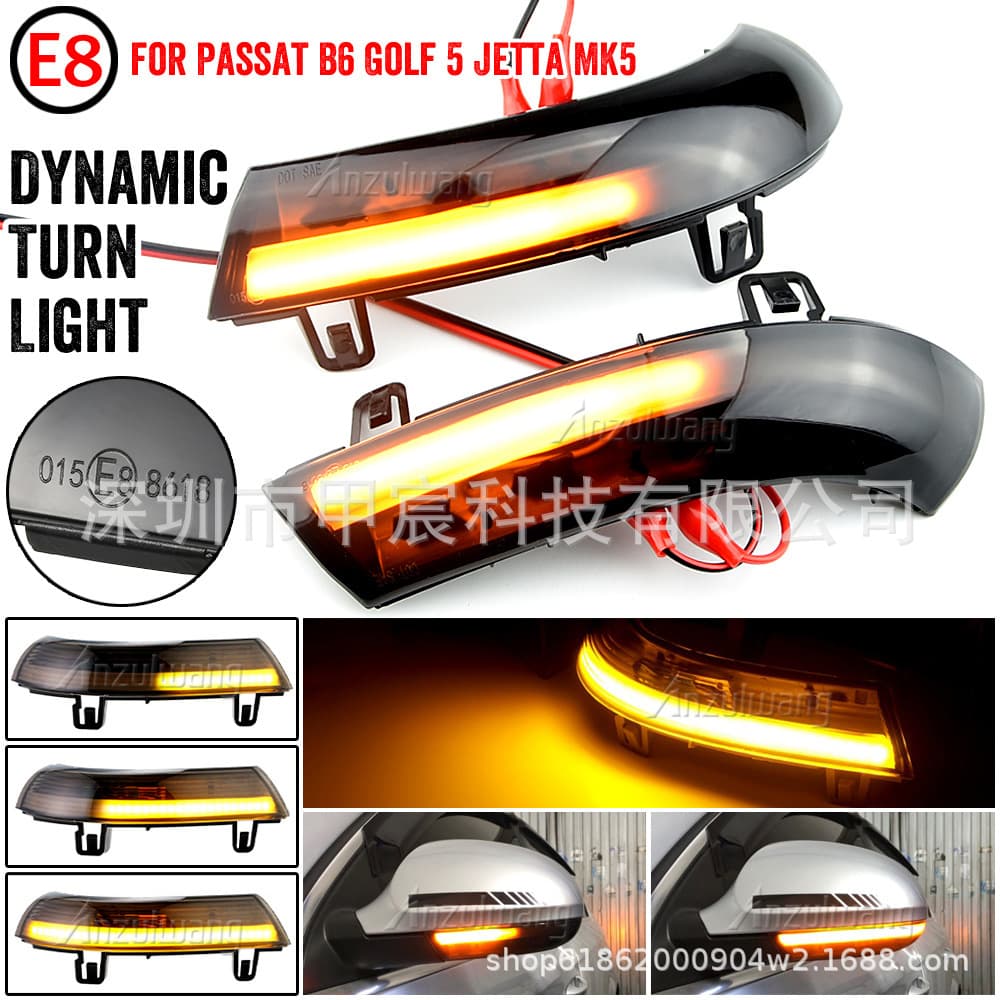 LED Yellow Sequential Rearview Mirror Turn Signal Light for Volkswagen Golf 5 Jetta Passat Sharan