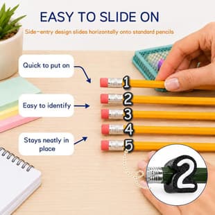 New Amazon Numbered Pencil Toppers Reusable Classroom Pencil Label Numbered Pencil Caps