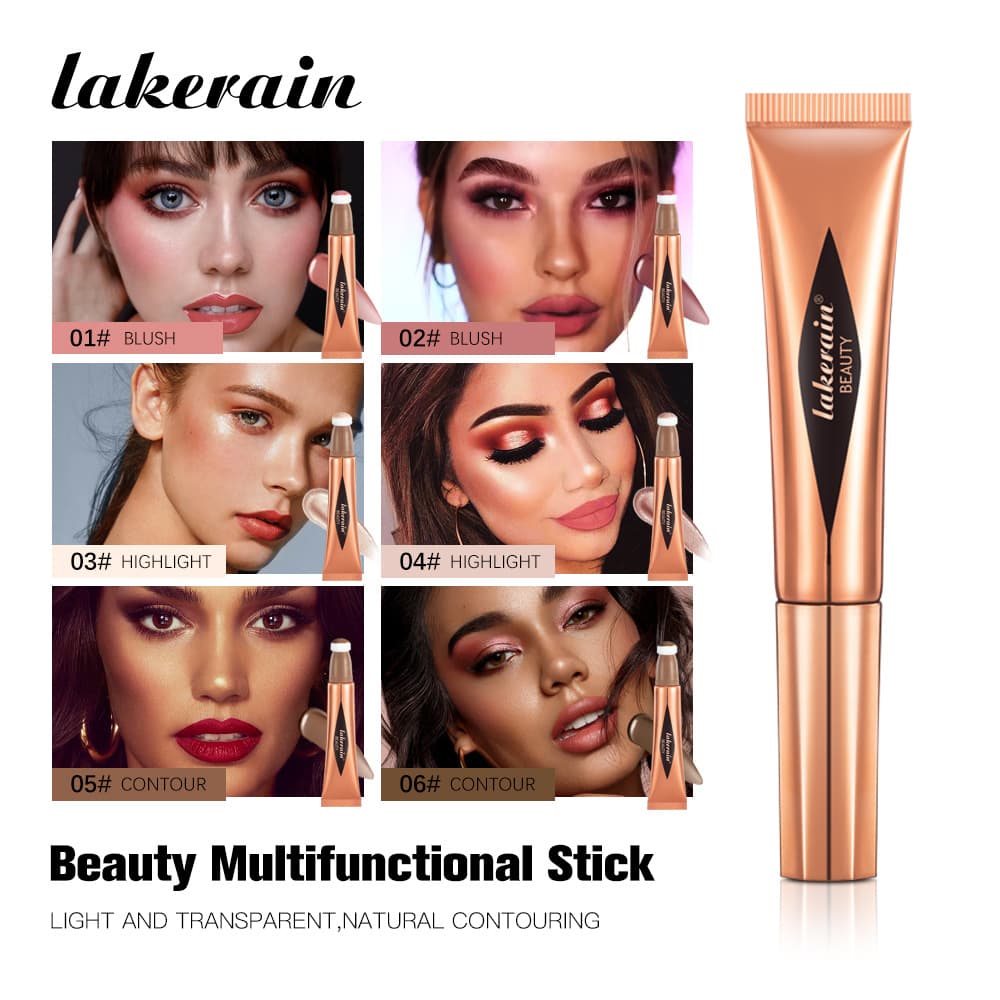lakerain Beauty Liquid Blush Highlighter Stick Matte Primer Highlight Nose Shadow Contour Slim V-Face Blush Cream