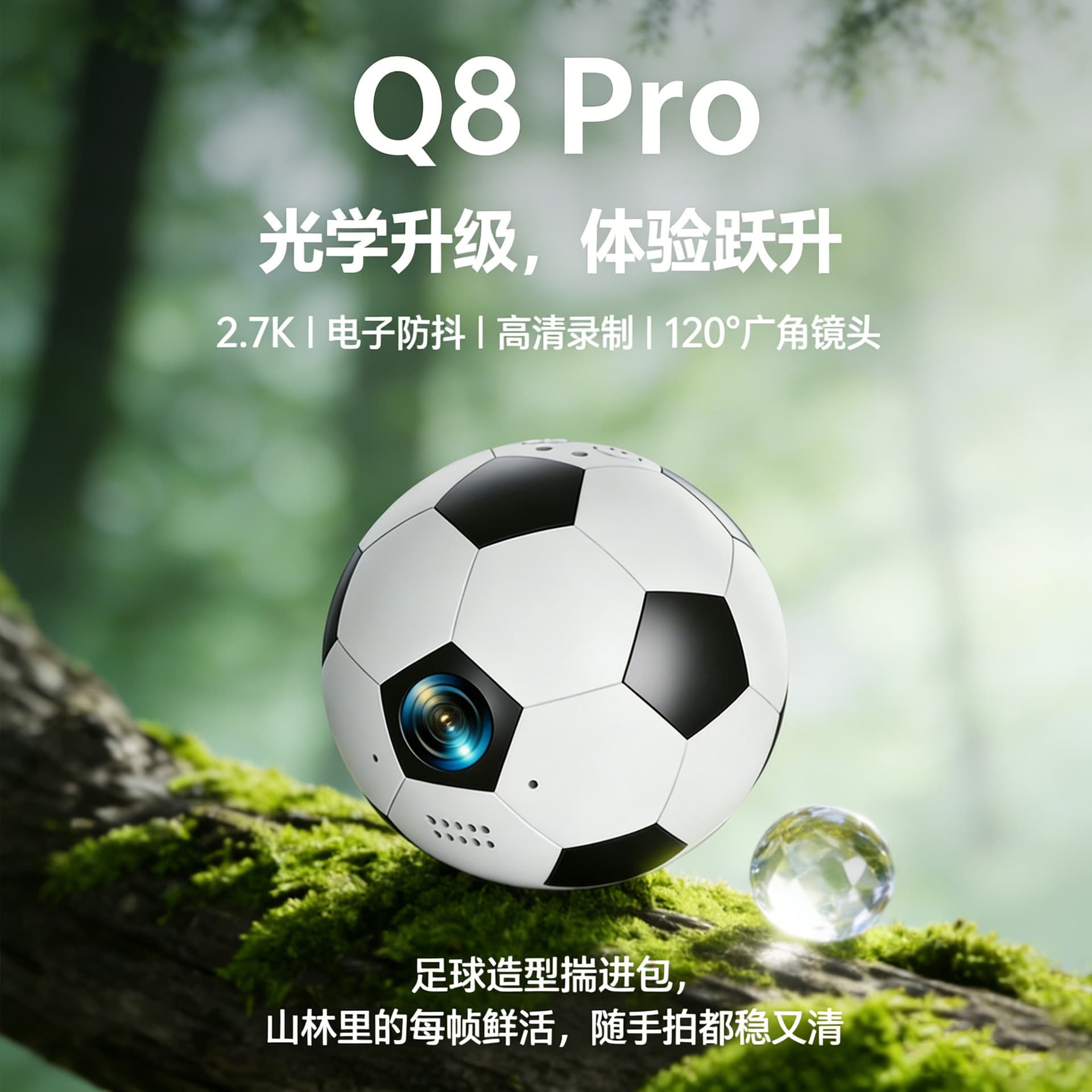 Cross-border Q8 New Sports Camera Football Accessory Sports Camcorder World Cup Gift 1080P HD Mini