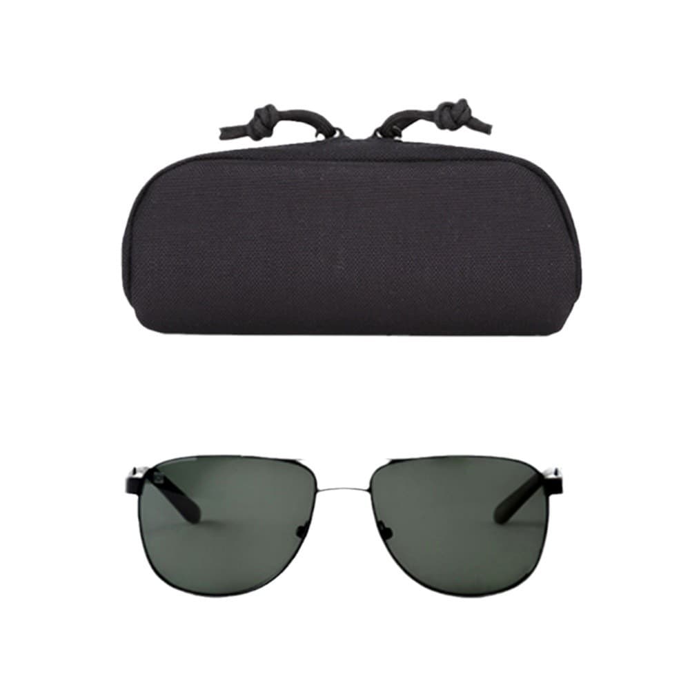 Outdoor Nylon Hard-shell Eyeglass Case, Sunglasses Protective Case with MOLLE System Accessory Pouch, Sunglasses Storage Bag
