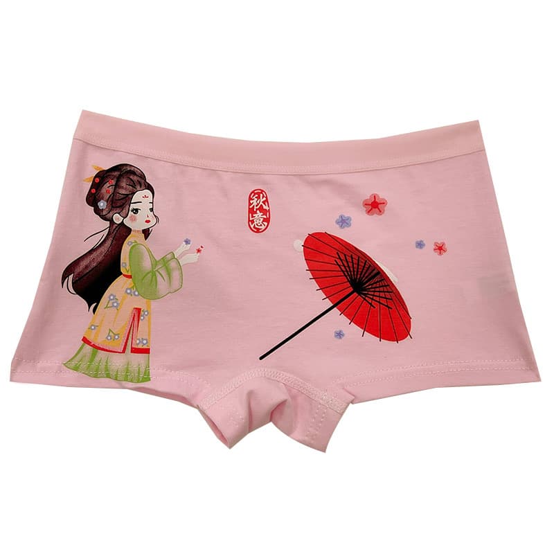 Children's Cotton Boxer Briefs for Girls, Autumn, Pure Cotton, No Pinching