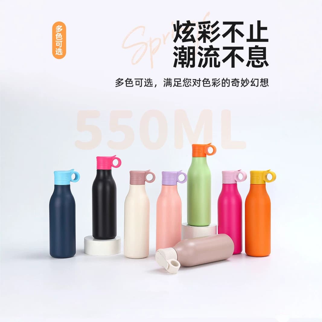 New Cola Bottle 304 Stainless Steel Sports Water Bottle with Straw Portable Simple Insulated Cup Outdoor