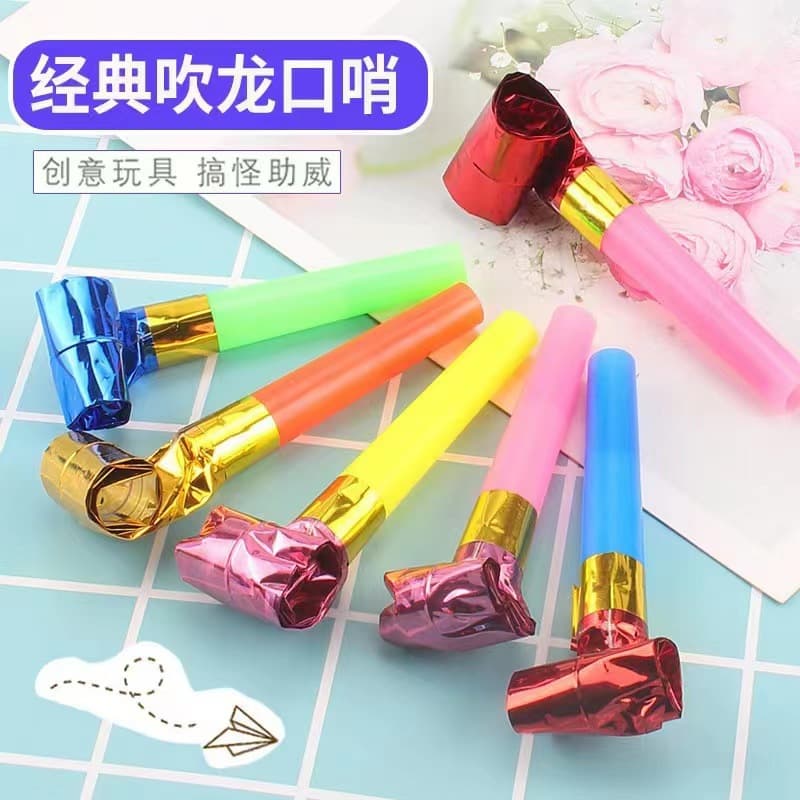 New Blowout Whistle Toy for Children's Festive Activities, Cheerleader Birthday Party Fun Horn, Blowout Roll Promotional Gift