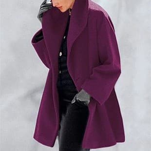 European Size Women's Fashionable Versatile Autumn/Winter Mid-Length Multi-Color Loose Hooded Wool Coat Casual
