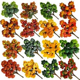 Simulated Branch Red Maple Leaves Artificial Foliage Decorative Fake Leaves Silk Flowers Plastic Plants