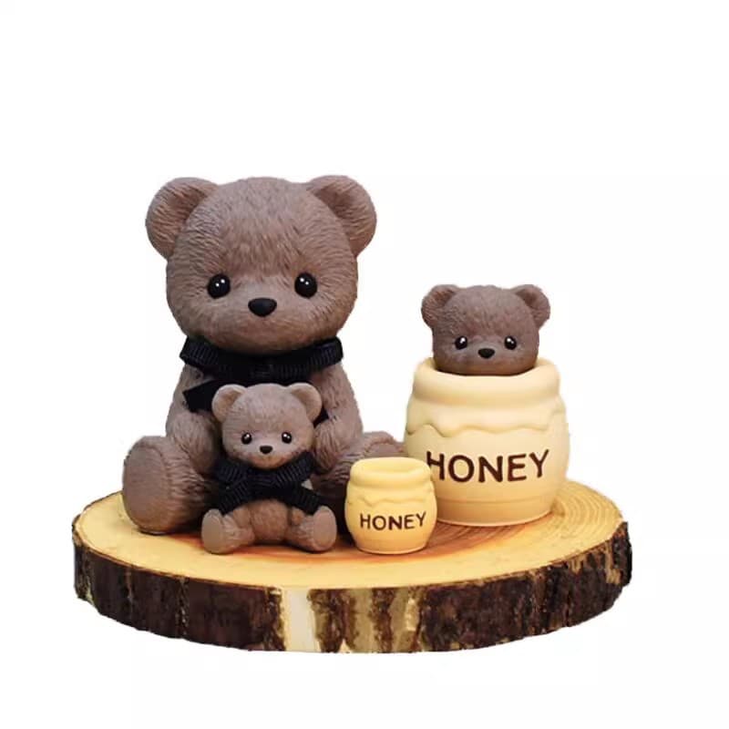 Korean Teddy Bear Aromatherapy Candle Ice Cube Mold, DIY Honey Pot Gypsum Candle Silicone Mold