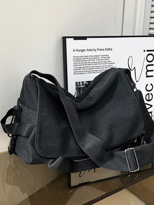 Women's Premium Canvas Bag Large Capacity Korean Casual Work Commuter Bag Japanese Vintage Simple Messenger Bag