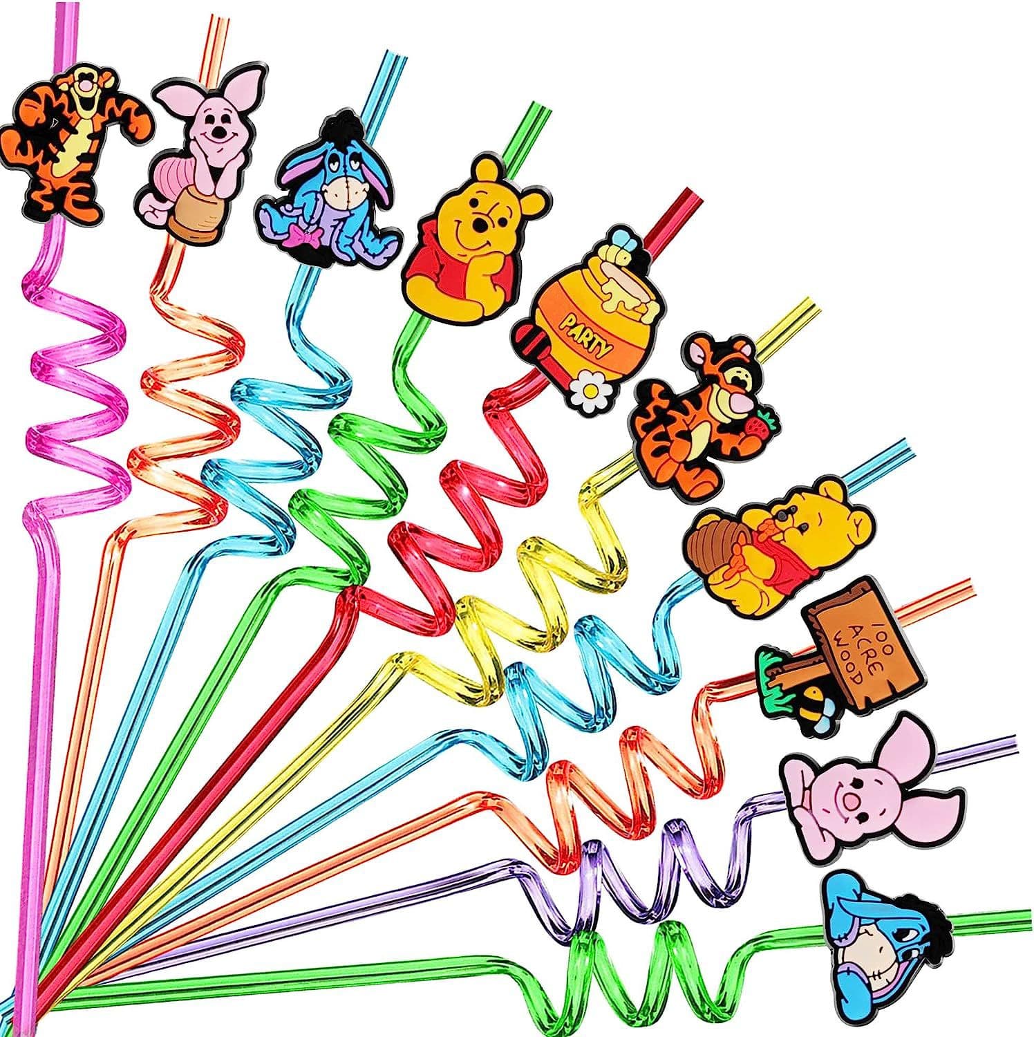 Winnie the Pooh and Tigger Matching Spiral Straw Accessories Manufacturer Bar Creative Xiaohongshu Set Party In Stock