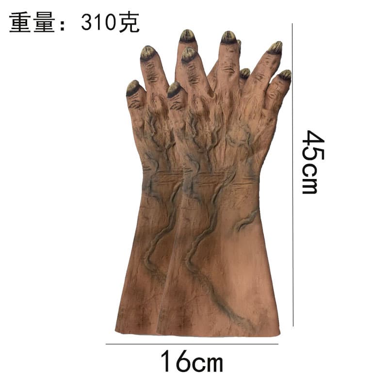 2026 Halloween Long Zombie Gloves Horror Zombie Devil Green Veins NPC Room Escape Makeup Party
